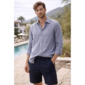 J.Crew Mens XL Tailored Fit Gingham Plaid Long Sleeve Button Down Cotton Shirt